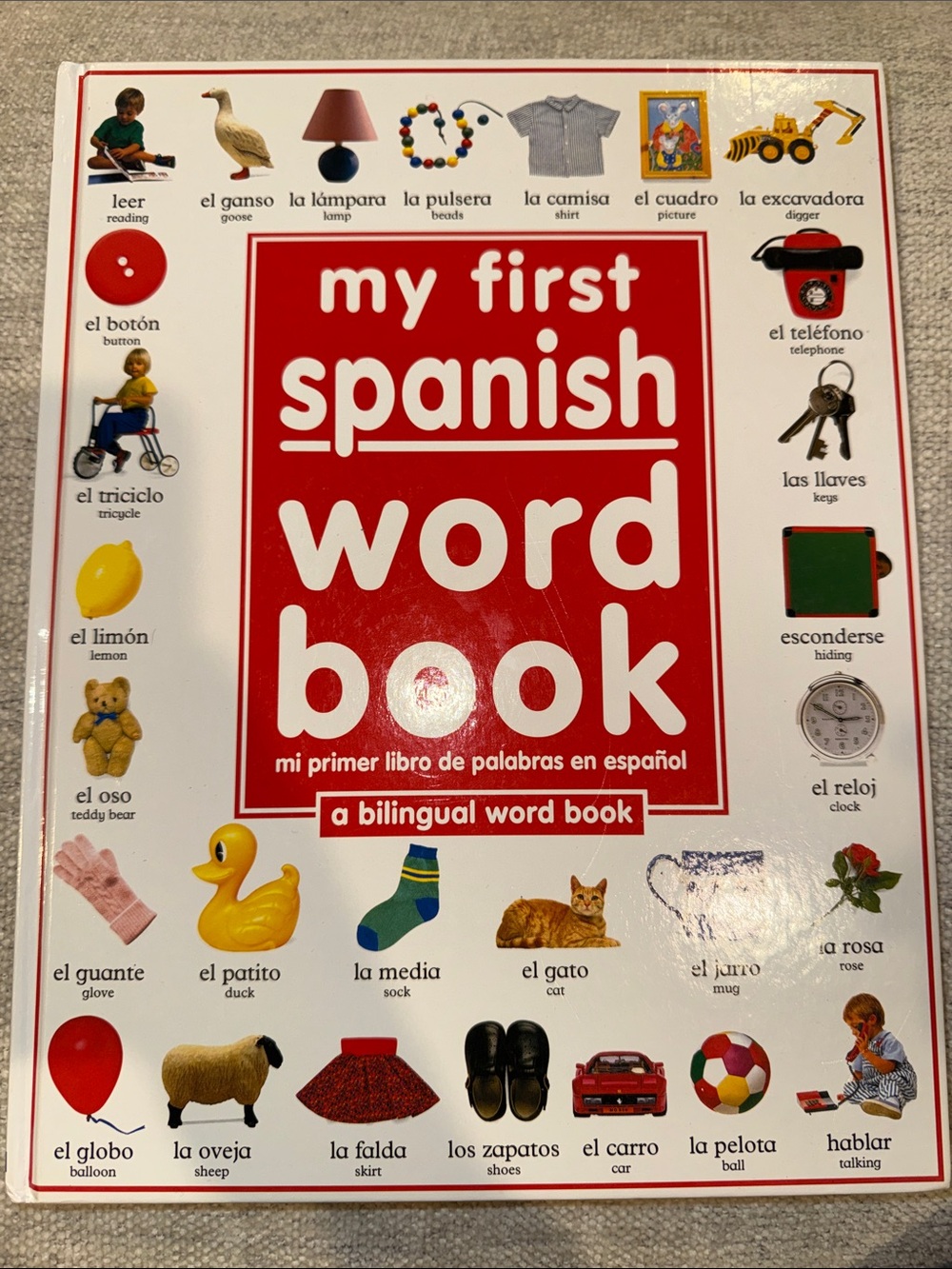My First Spanish Word Book - Bilingual Kids Picture Book (Red)